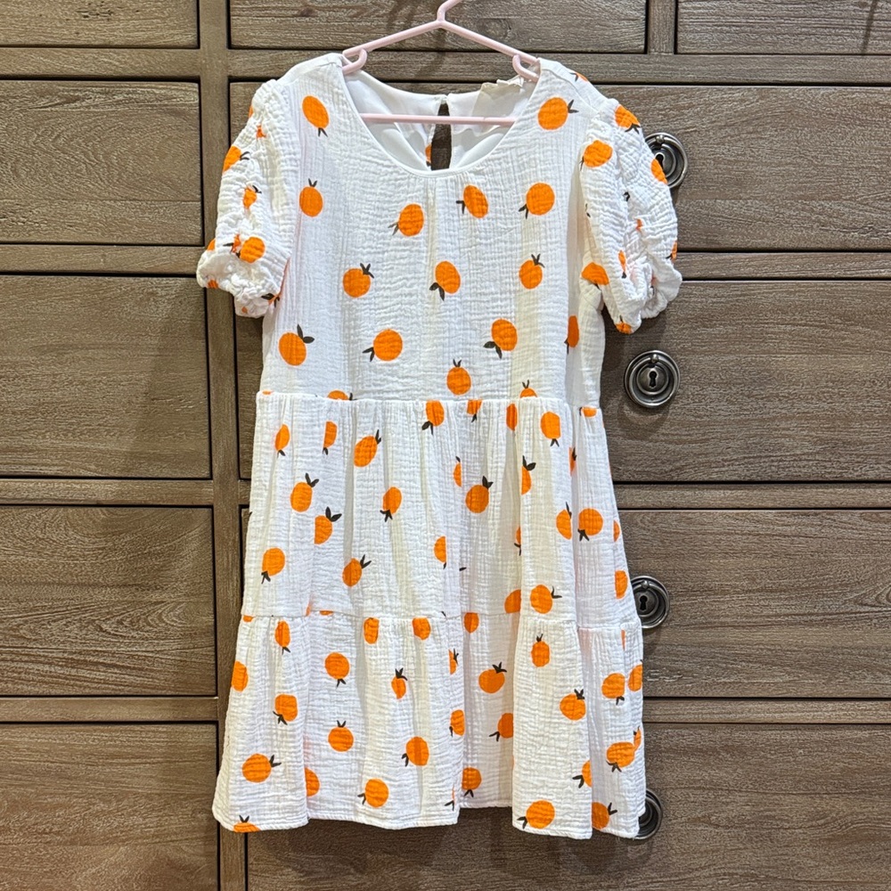 Hayden Girls White and Orange Dress